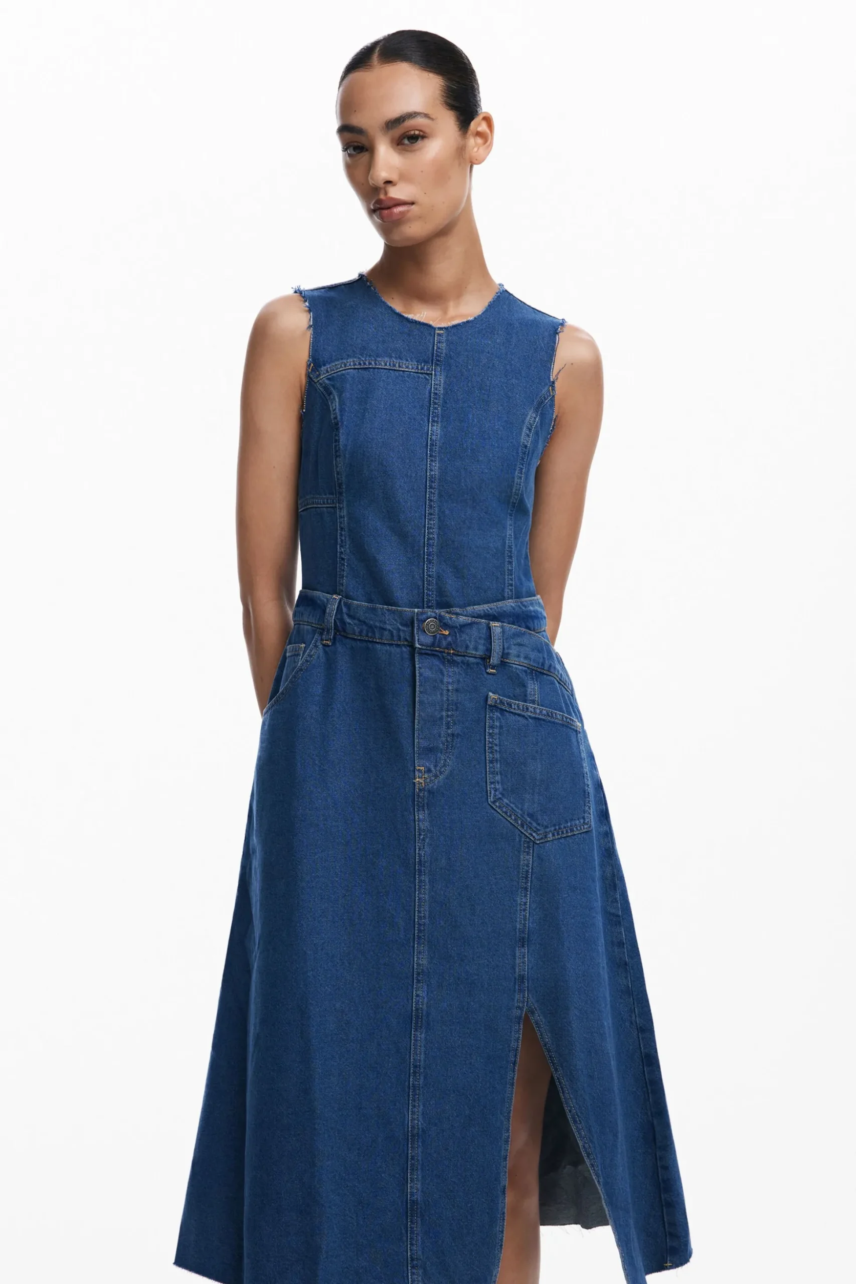 Vestido midi denim