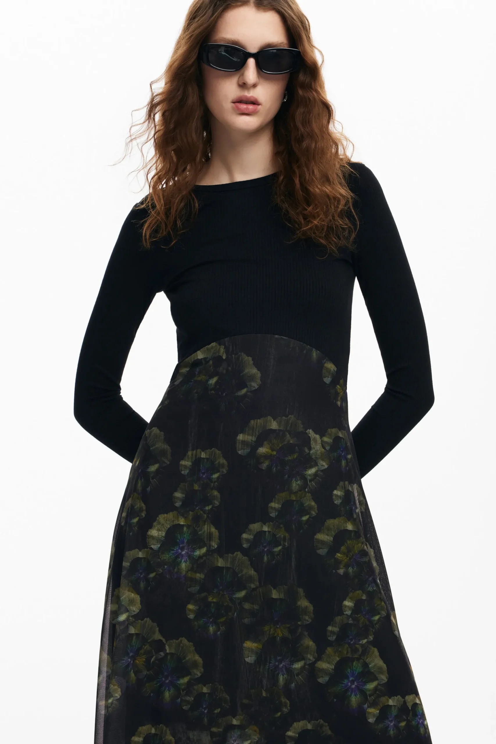 Vestido midi floral M. Christian Lacroix