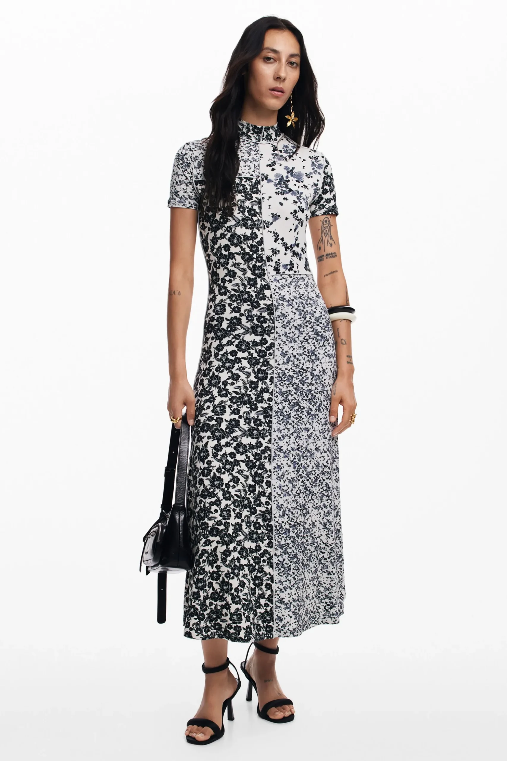 Vestido midi flores