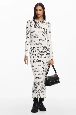 Vestido midi frase