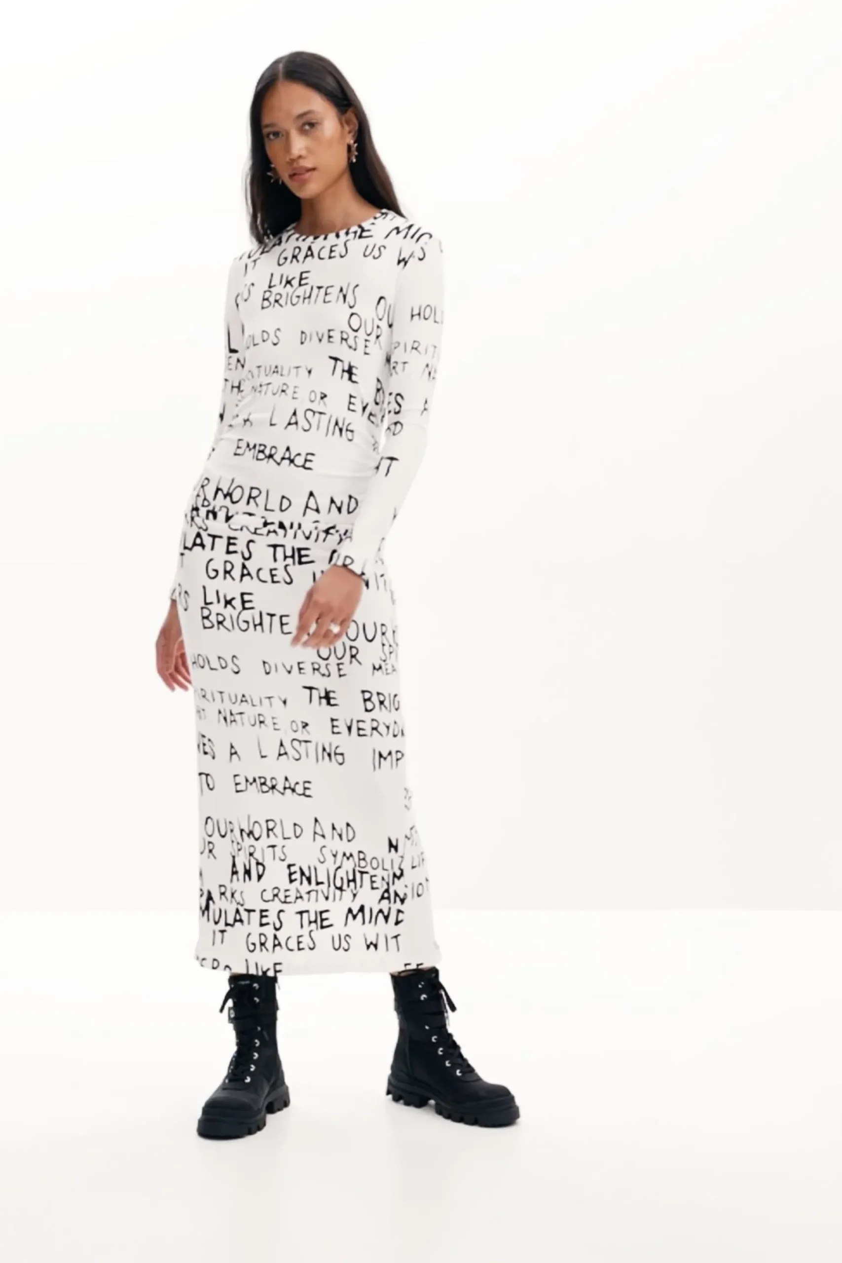 Vestido midi frase