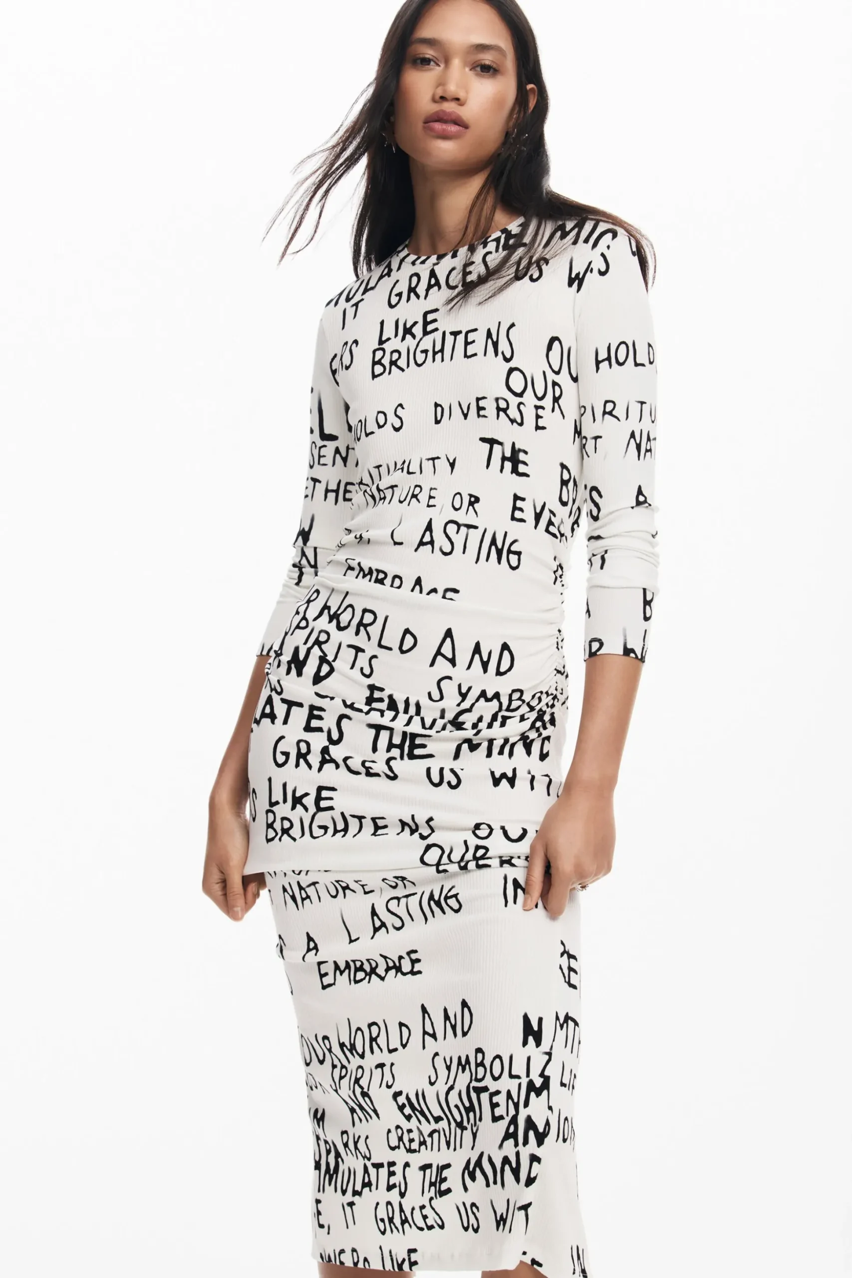 Vestido midi frase