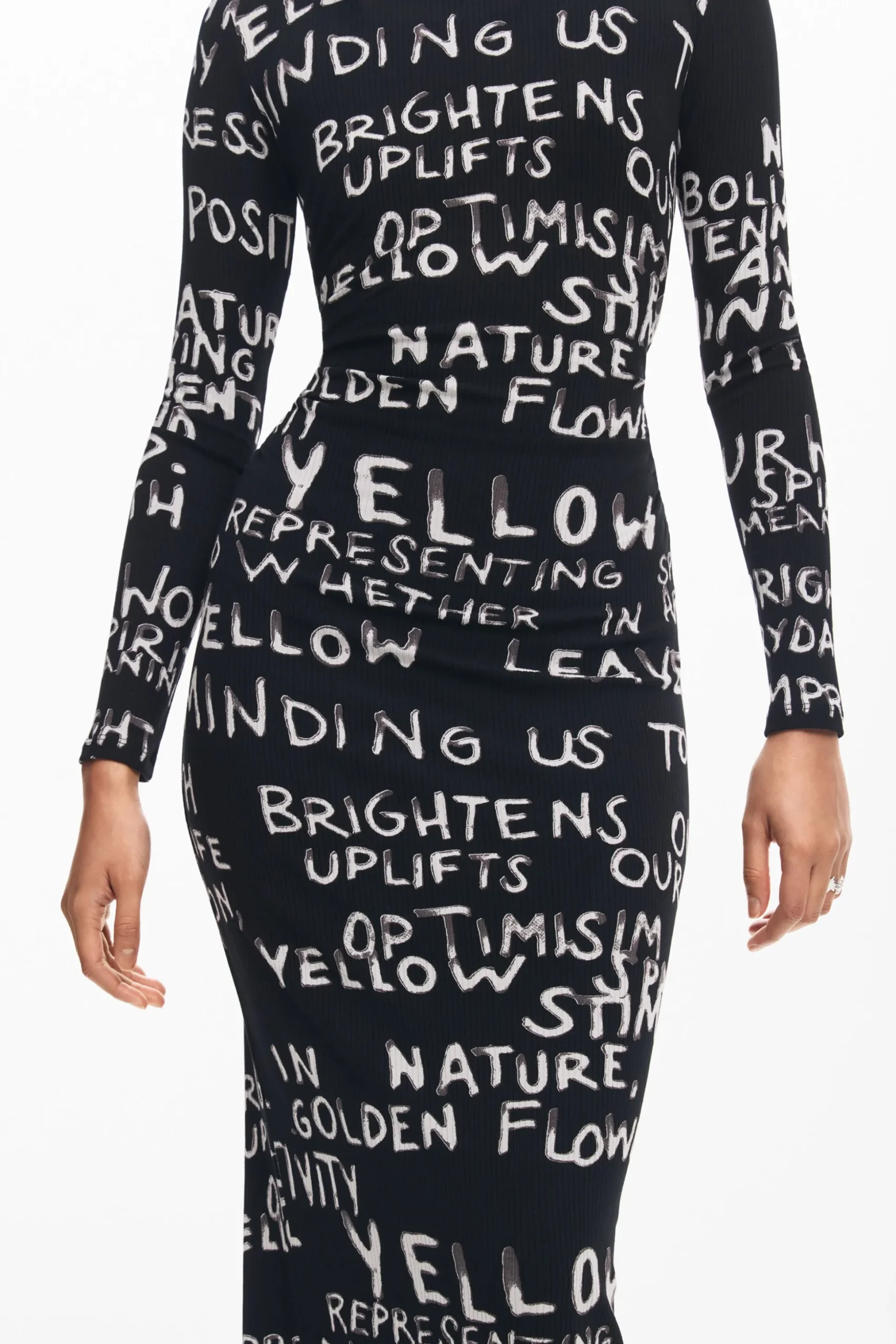 Vestido midi frases