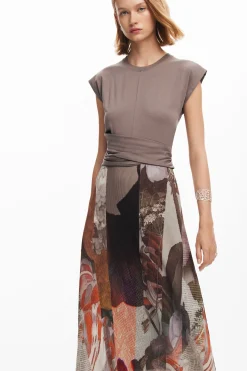 Vestido midi híbrido flores