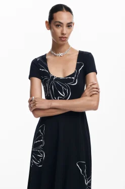 Vestido midi mariposas