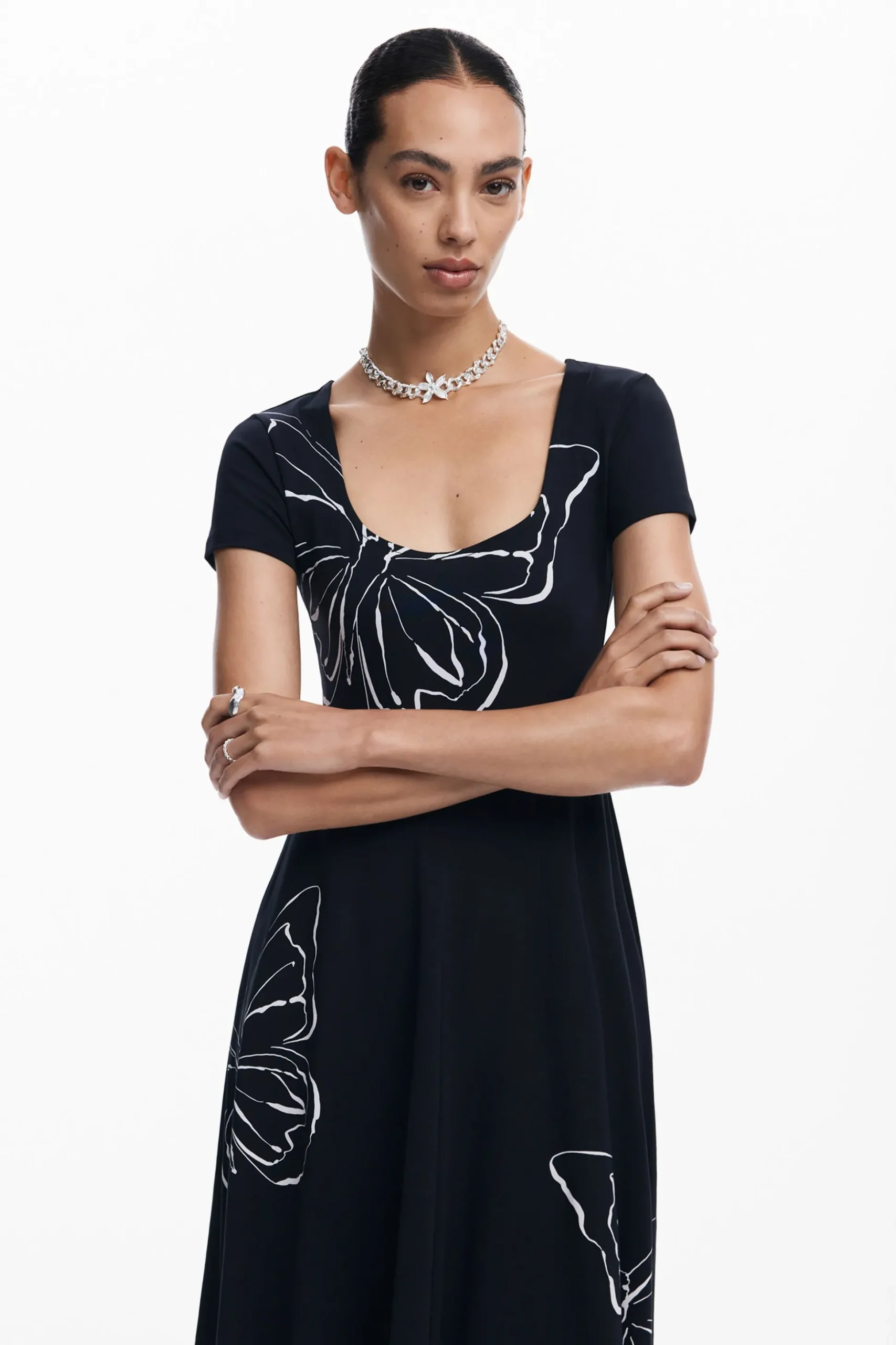 Vestido midi mariposas