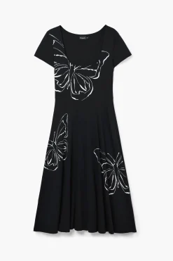Vestido midi mariposas