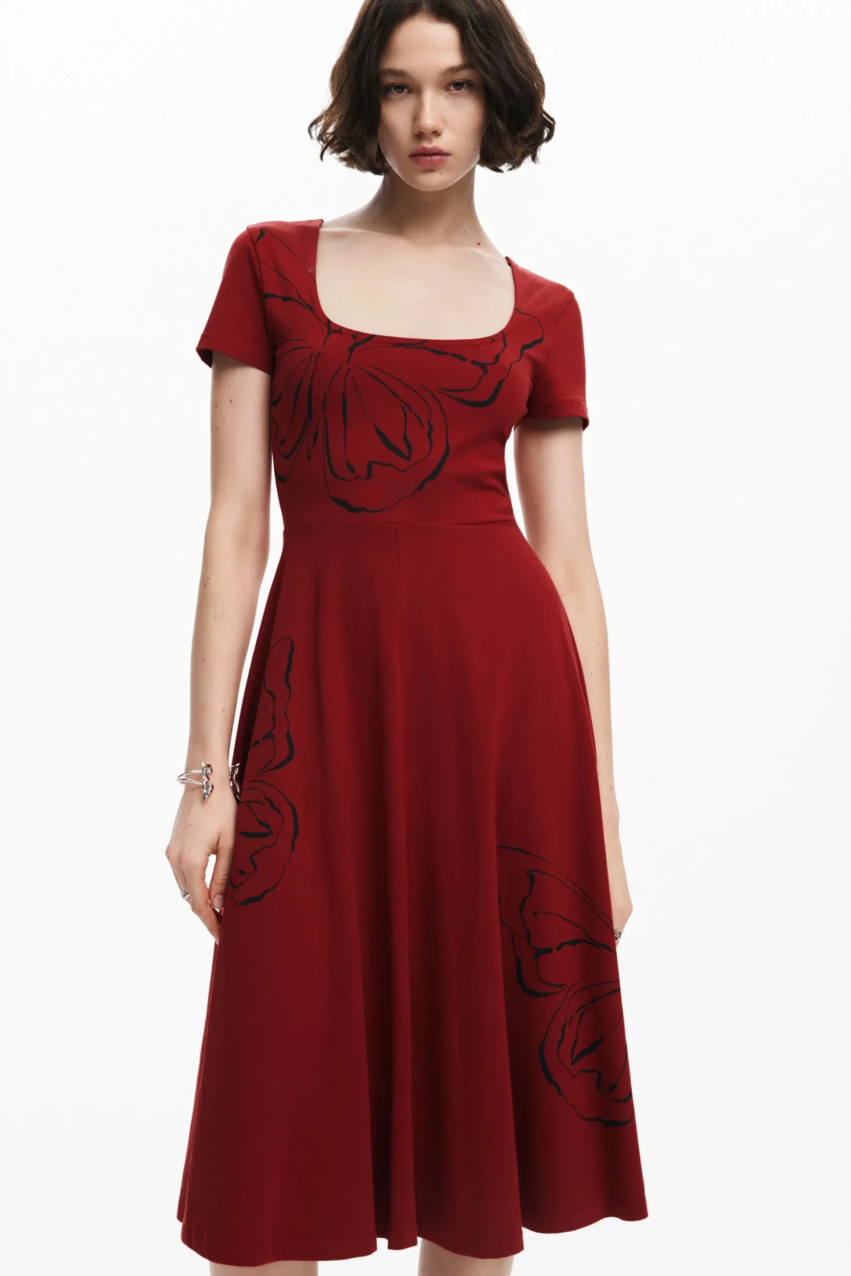 Vestido midi mariposas