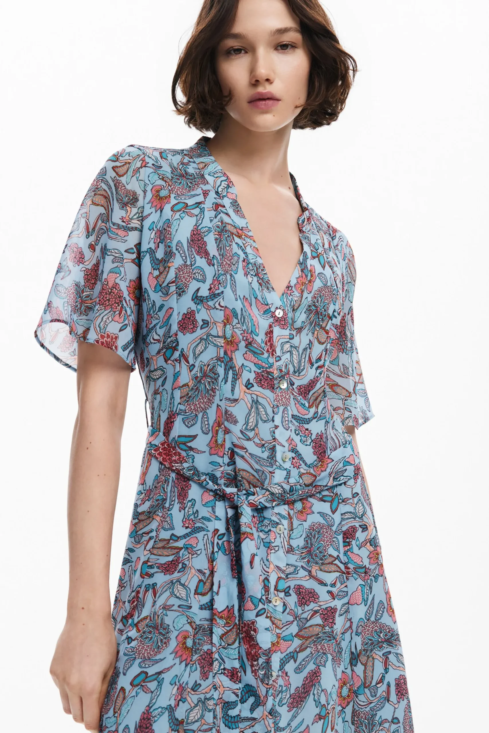 Vestido midi motivos florales