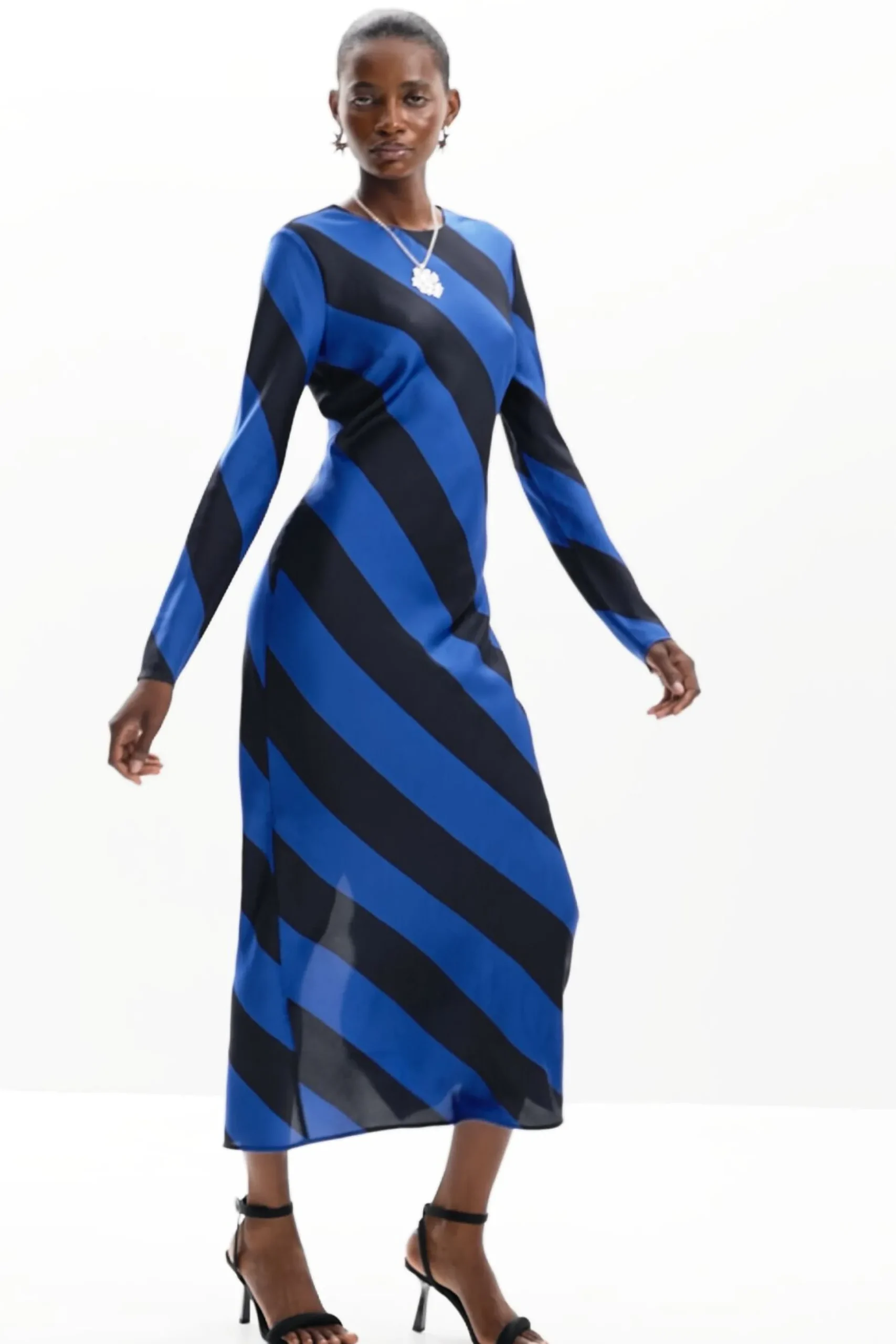 Vestido midi rayas