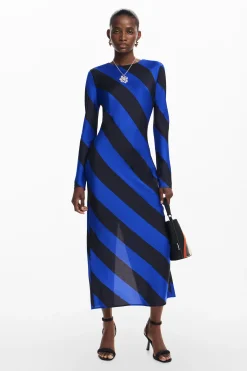 Vestido midi rayas