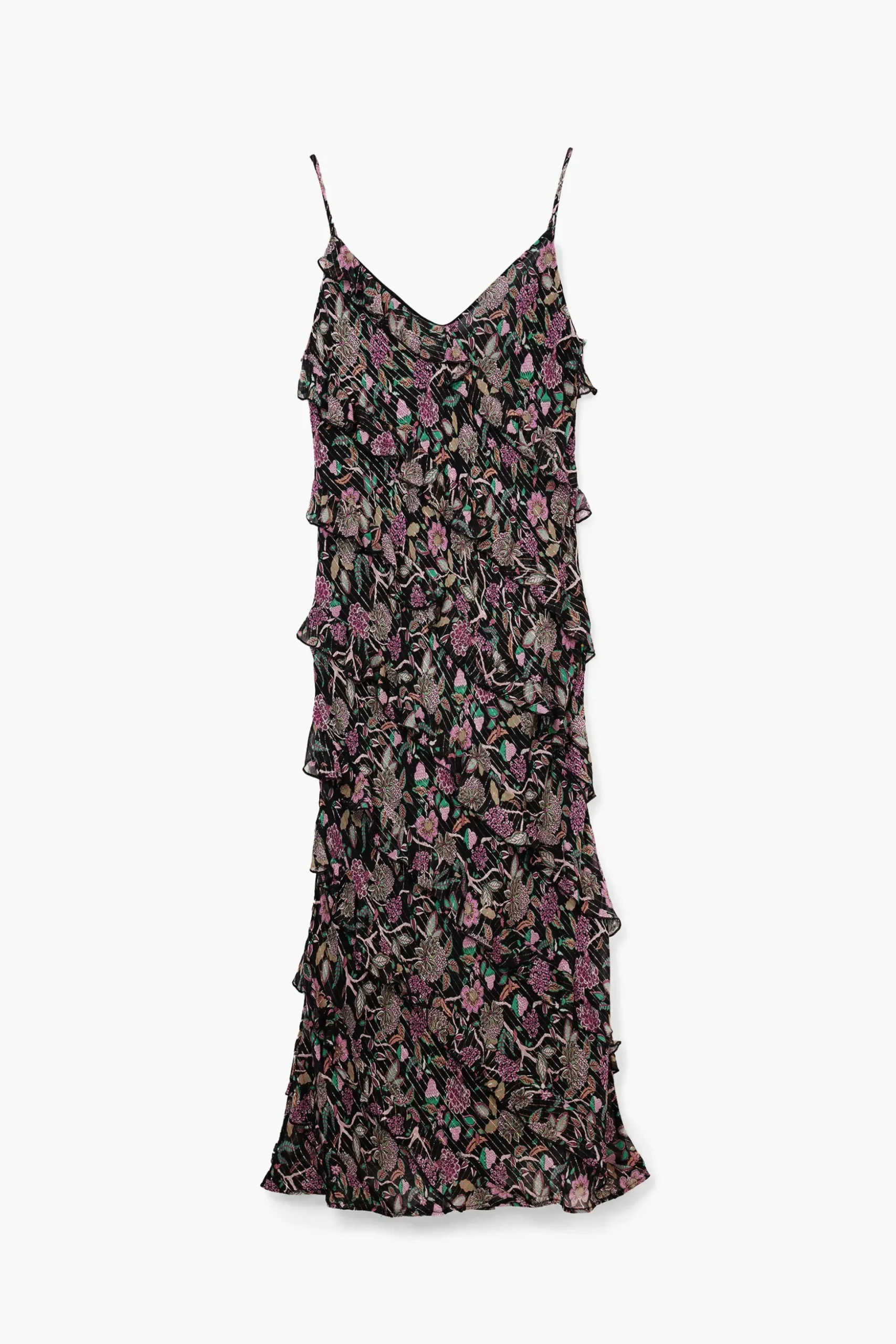 Vestido midi volantes